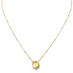 Citrine Pendant Necklace – Waterproof Gold Everyday Jewelry, Non-Tarnish Chain